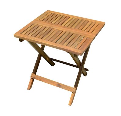 Akazie Gartentisch im Teak Look - 50x50 cm - Holz Klapptisch Bistro Biergarten Tisch