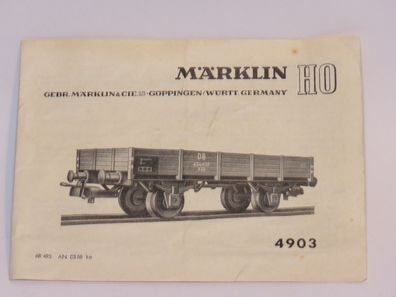 Märklin 4903 - Betriebsanleitung