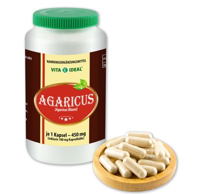 Vitaideal ® Agaricus Pilz Extrakt Kapseln (Agaricus Blazei Murill) je 350mg