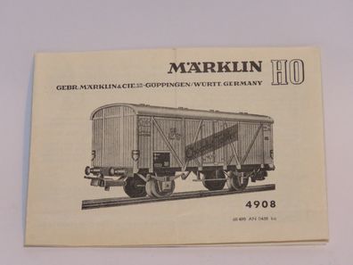 Märklin 4908 - Betriebsanleitung