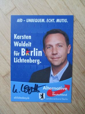 Berlin AfD Politiker Karsten Woldeit - handsigniertes Autogramm!!!