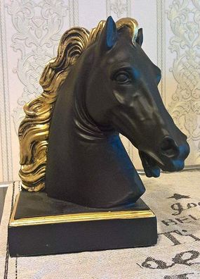 Pferd Pferdekopf Büste Statue Figur Hand bemalt Kopf Tier animal