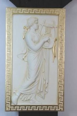 Wandbild Bild 3 D Relief Antik Harfe Instrument Frau Musik