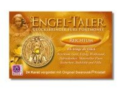 Engeltaler Engel Taler Reichtum - Glücksbringer fürs Portemonnaie - 24 kt. vergoldet