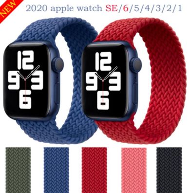 Geflochtenes Solo Loop Sport Armband Uhren für Apple Watch Series SE/6/5/4/3