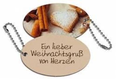 Geschenkanhänger Plätzchen Ein lieber Weihnachtsgruß von Herzen