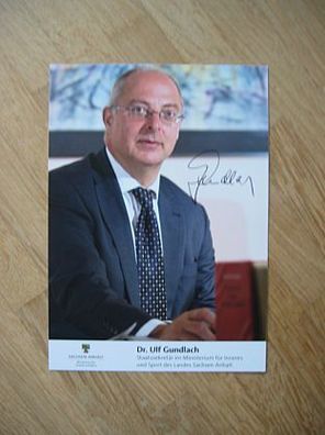 Sachsen-Anhalt Staatssekretär CDU Prof. Dr. Ulf Gundlach - handsigniertes Autogramm!!