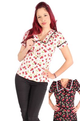 Punkte Erdbeer Polka Dots Rockabilly pin up Strawberry Bluse