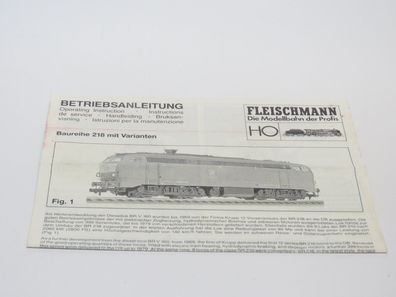 Fleischmann V 218 - Betriebsanleitung