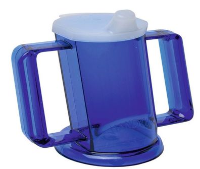 Trinkbecher Handycup blau-transparent