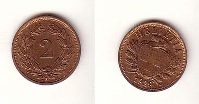 2 Rappen Kupfer Münze Schweiz 1929