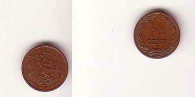 1/2 Cents Kupfer Münze Niederlande 1906