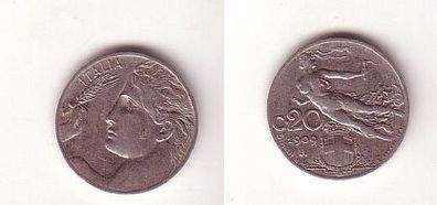 20 Centimes Kupfer Nickel Münze Italien 1909