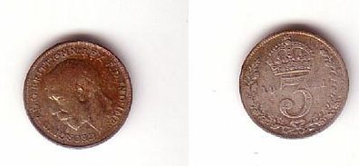 3 Pence Silber Münze Großbritannien 1911