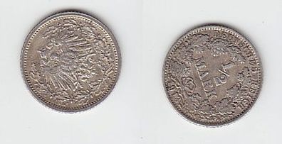 1/2 Mark Silber Münze Kaiserreich 1913 F