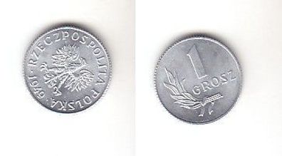 1 Groszy Aluminium Münze Polen 1949
