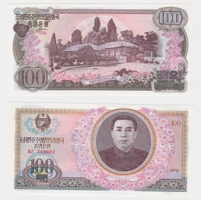 100 Won Banknote Nordkorea Korea Northern 1978 Pick 22 kassenfrisch (126081)