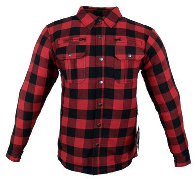 Motorrad- und Flanell-Holzfällerhemd mit KEV ARAMID Lumber Biker Jacke Hemd Rot