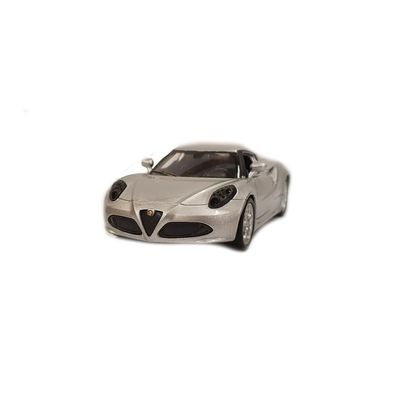 WELLY Modellauto Alfa Romeo 4C silber Sammelauto Spielzeugauto Car