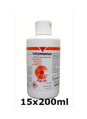 GroßhandelPL Vetomanus 15x200ml Desinfektionsmittel für trockene Haut.