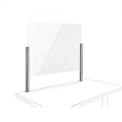 Novus Acryl-Glas-Trennwand 100x75 mit Systemzwinge Silber