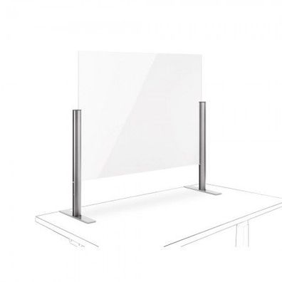 Novus Acryl-Glas-Trennwand 75x100 mit Standfuß Silber