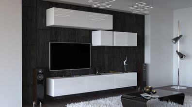 Silver N32 Möbel für Wohnzimmer Wohnwand Mediawand Schrankwand Wohnschrank