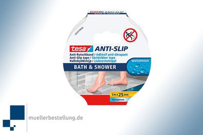 TESA® 55533 Anti-Rutschband, Bad & Dusche, 25 mm, 5 m