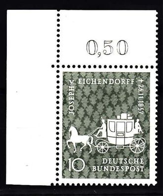 1957 Bund MiNr. 280 Eckrand oben links, postfrisch