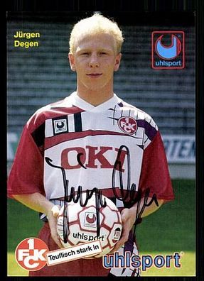 Jürgen Degen 1. FC Kaiserslautern 1990-91 Autogrammkarte + A 63096