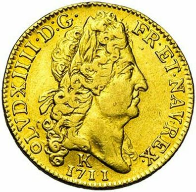 2 Louis d´or 1711 K Frankreich König Ludwig XIV. Sonnenkönig - aus Sotheby Auktion