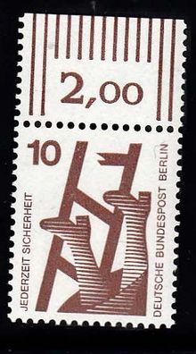 1971 Berlin Unfallverh. MiNr. 403 A Oberrand, postfrisch