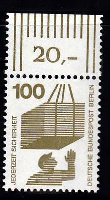 1971 Berlin Unfallverh. MiNr. 410 A Oberrand, postfrisch