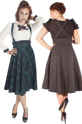50er retro rockabilly TARTAN Karo Hosenträger SWING ROCK Tellerrock