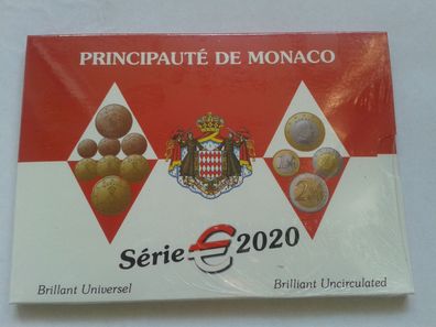 Original KMS 2020 Monaco Kursmünzensatz 2020 Monaco m Folder - nur 7000er Auflage