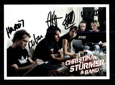 Christina Stürmer und Band Autogrammkarte Original Signiert ## BC 95937