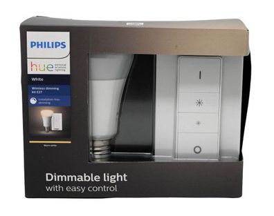 Philips Hue White E27 LED Wireless Dimming Kit, warmweißes Licht Dimmschalter