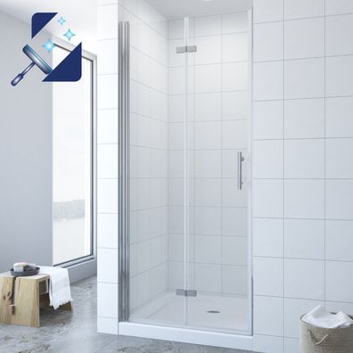 Nischentür Duschtür Falttür Duschwand Scharniertür mit Nano Beschichtung 195cm
