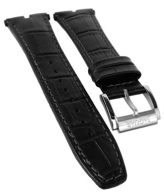 Jaguar Executive Uhrenarmband Leder Krokoprägung schwarz > J857/1 J857