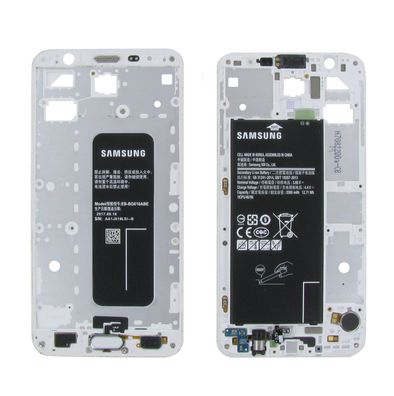Original Samsung Galaxy J7 Prime Mittelrahmen + Akku EB-BG610ABE Weiß Gebraucht