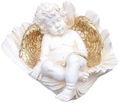 Engel Figur schlafend Statue Büste Hand bemalt Religion Angel Flügel