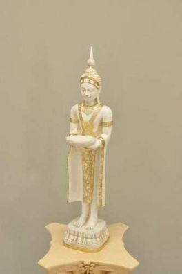 Buddha Thai Religion einmalig Hand bemalt Büste Statue Figur