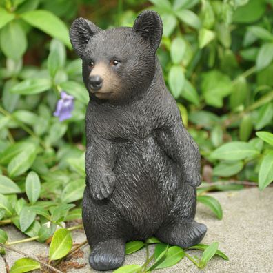 Gartenfigur Dekofigur Bär Schwarzbär Grizzly Skulptur Tier Beet Figur frostfest