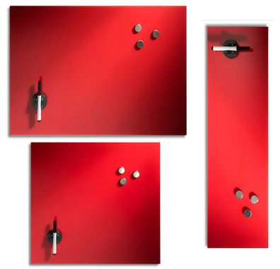 Magnet Memoboard Magnettafel Pinnwand Wandtafel Glas Filzstift Magnete rot