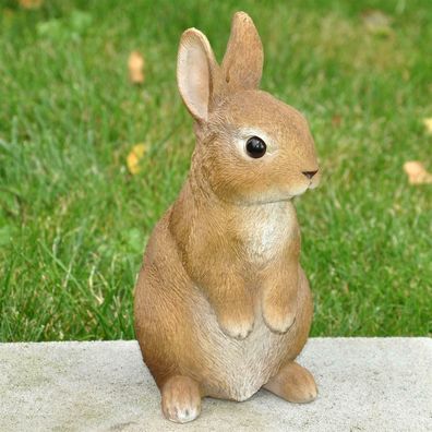 Gartendeko Gartenfigur Tier Skulptur Deko Figur Kaninchen Hase wetterfest 22 cm