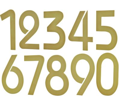 Edelstahl Hausnummer Nummernschild Zahl Ziffer Messingoptik selbstklebend 10 cm