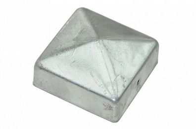 Pfostenkappen Zaunkappen inox 7x7 cm als Deko und Wetterschutz Silber 2-er Set