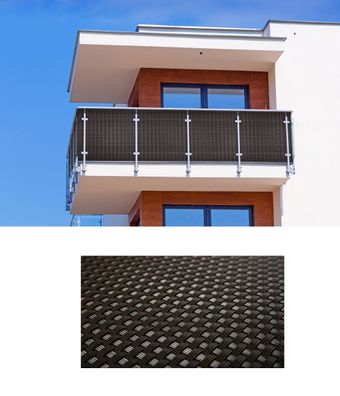 Polyrattan PVC Sichtschutzmatte 300x100 Balkon Sichtschutz Zaun Windschutz braun
