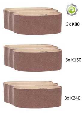 9x Schleifband Schleifpapier Körnung 80 150 240 - passend für Scheppach OSM600