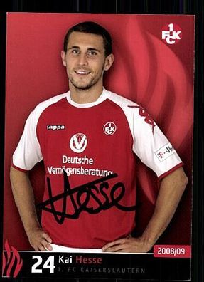 Kai Hesse 1. FC Kaiserslautern 2008-09 Autogrammkarte + A 63286